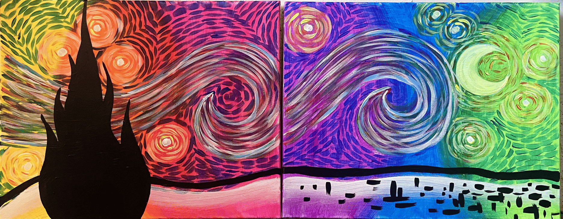 Psychedelic Starry Night 10x30